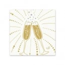 Duni Zelltuch Cocktail-Servietten Festive Cheers White, 24 x 24 cm