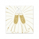 Duni Zelltuch Cocktail-Servietten Festive Cheers White, 24 x 24 cm