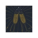 Duni Dunisoft Cocktail-Servietten Festive Cheers Black, 20 x 20 cm