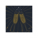 Duni Dunisoft Cocktail-Servietten Festive Cheers Black, 20 x 20 cm