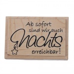 Stempel Taufe -Ab sofort sind wir auch nachts erreichbar- 65 x 45 mm
