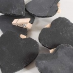 6er Pack Schieferherz Klammern zum Beschriften