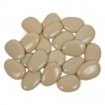 Deko Glassteine in Creme, glänzend