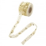 10 Meter Trendy Tischband Rosen in Creme/Gold
