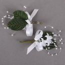 Anstecker Kommunion, Hochzeit Sternblüten in Weiß, 85 mm