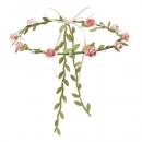 Blumenkranz, Haarschmuck, Kommunion, Hochzeit in Rosa/Grün, verstellbar