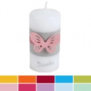 Danke Kerze zur Kommunion, Konfirmation, Motiv Schmetterling in 10 Farben