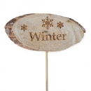 Holz Scheibenstecker -Winter-, 29 cm