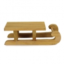Winter Deko Holz Schlitten in Hellbraun, 14,5 cm
