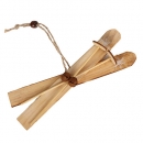 Holz Christbaumschmuck, Ski mit Glöckchen, 20 cm