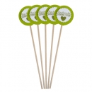5 Deko Stecker Taufe, Babyparty mit auswählbarem Spruch in Hellgrün, 21 cm