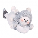Kleiner Winter Pinguin mit Schlittschuhen und Glitzermütze, Nr. 4, 45 mm