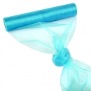 10 Meter Organza Tischläufer in Türkis, 28 cm