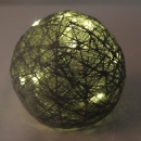 Faden Kugellampe, Leuchtkugel mit 10 LED Lämpchen, grau, 15 cm