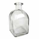 Glas Flaschenväschen, für einzelne Blumen, quadratisch, 13 cm