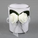 Gastgeschenk Hochzeit, Teelichtglas mit Rosen, inkl. Teelicht, 60 mm