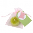 Gastgeschenk Schmetterling, Organzasäckchen in Rosa, Teelicht in Lindgrün