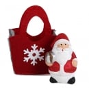Gastgeschenk Weihnachtsmann in Filztasche mit Geschenk, 60 mm
