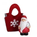 Gastgeschenk Weihnachtsmann in Filztasche mit Stern, 60 mm