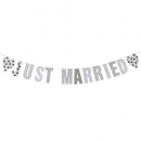 3 Meter Hochzeits-Girlande Just Married, Herz, 14 cm
