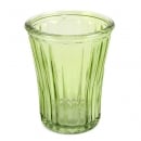 Glas Windlicht, Vase mit Streifen in Grün, 12,5 cm