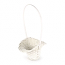 Hochzeit Blumenkörbchen Lena, für Blumenkinder, aus Bambus in Creme-Weiß, 17,5 cm
