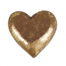 Holz Herz geschnitzt in Antik-Gold, 50 mm