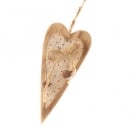 Holz Herz zum Aufhängen mit Glöckchen in Weiß mit roten Punkten, 14 cm
