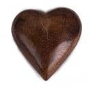 Holz Herz geschnitzt in Dunkelbraun, 50 mm
