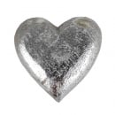 Holz Herz geschnitzt in Antik-Silber, 50 mm