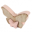 Puzzlefigur, 2 Holz Schmetterlinge ineinander steckbar in Rosa, 11 cm