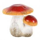 Keramik Pilz Duo in Creme/Braun, 95 mm