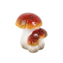 Kleines Keramik Pilz Trio in Creme/Braun, 70 mm
