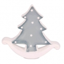 Keramik Tannenbaum mit Sternchen, Weihnachten, in Grau/Weiß, 12,5 cm