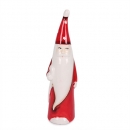Keramik Nikolaus mit Stock in Rot/Weiß, 19 cm