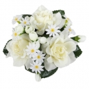 Kerzenring Rosen in Creme, 12 cm