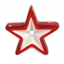 Kleiner Keramik Weihnachtsstern in Rot/Weiß, 75 mm