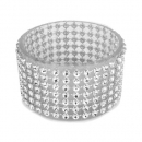 Kleines Teelichtglas mit Verzierung in Strass-Optik, 32 mm
