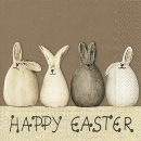 20er Pack Servietten -Happy Easter-, Moderne Osterhasen, 33 x 33 cm