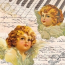 20er Pack Servietten Engel Gesichter, 33 x 33 cm