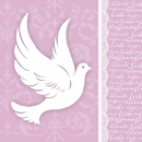 20er Pack Servietten Kommunion, Taube, Glaube in Soft Violet, 33 x 33 cm