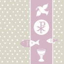 20er Pack Servietten Kommunion, Konfirmation in Soft Violet, 33 x 33 cm
