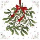 20er Pack Servietten Weihnachten, Mistelzweig, 33 x 33 cm