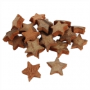 20 Streudeko Kokos Sterne, Weihnachten, in Braun, 27 - 30 mm