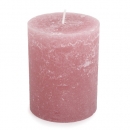 Stumpenkerze Rustic matt in Rosa, durchgefärbt