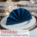 50er Pack Tafeldeko Premium Faltservietten in Dunkelblau, 40 x 40 cm
