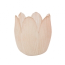 Teelichtglas Tulpe in Taupe, 75 mm