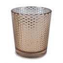 Teelichtglas, Windlicht in Kupfer, verspiegelt, 87 mm
