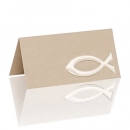Tischkarte Fisch in Taupe Metallic