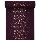 3 Meter Tischläufer Weihnachten, Sterne in Pflaume/Gold, 28 cm